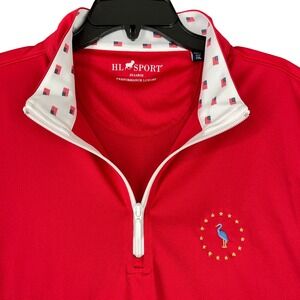 HL Sport Men's Red Sleeveless 1/4 Zip Vest Performance Luxury 2XL Country Club